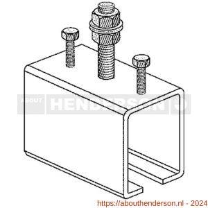 Henderson 4RX/290RVS schuifdeurbeslag RVS 290 verbindingsdrager voor plafondmontage RVS voor rail 290RVS - Y20300771 - afbeelding 1