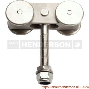 Henderson 56/301RVS schuifdeurbeslag RVS 301 hangrol met draadeind RVS body voor rail 301RVS - Y20300498 - afbeelding 1