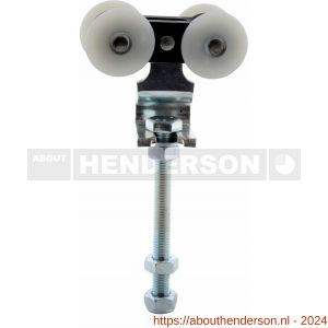 Henderson 56KF/N200 schuifdeurbeslag 290 hangrol met gaffel, draadeind en gelagerd voor rail 290 - Y20300517 - afbeelding 1