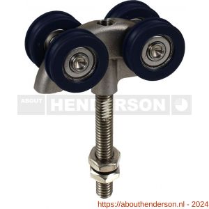 Henderson 56X/180/SS schuifdeurbeslag Soltaire 180 hangrol met verlengd draadeind RVS voor rail 180 - Y20300524 - afbeelding 1