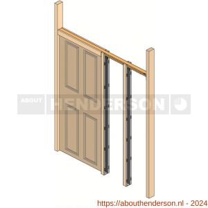 Henderson PDK10 schuifdeurbeslag Pocket Door inbouw set tussen-de-wand houten deuren 930x2315 mm - Y20300164 - afbeelding 1
