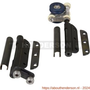 Henderson SF2LB vouwdeurbeslag Securefold eindhangrol set links zwart 100 kg - Y20300937 - afbeelding 1