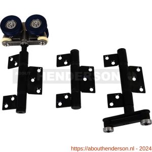 Henderson SF4B vouwdeurbeslag Securefold middenhangrol set zwart - Y20300941 - afbeelding 1