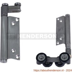 Henderson SFWBR2S vouwdeurbeslag Securefold onderlopend eindhangrol set opbouw satin 80 kg - Y20301105 - afbeelding 1