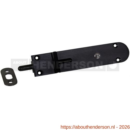 Henderson SF190LB vouwdeurbeslag Securefold kantschuif 190 mm met slot zwart - Y20300021 - afbeelding 1