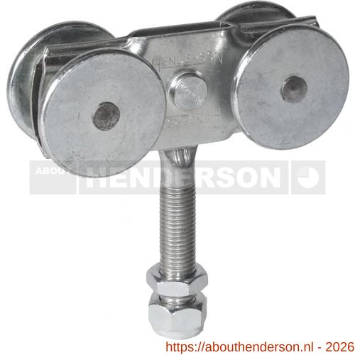 Henderson 56A/S schuifdeurbeslag 301(H) hangrol met draadeind voor rail